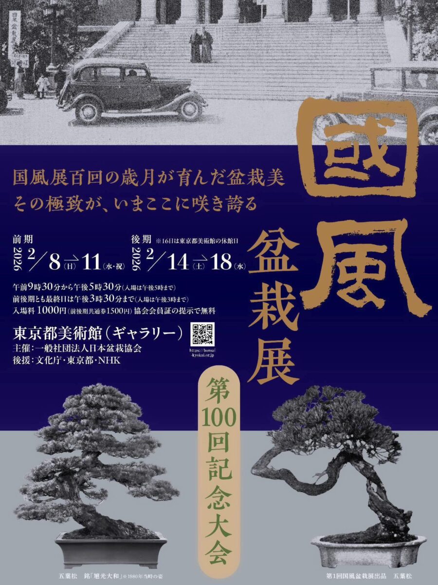 第100回国風盆栽展のチケットビジュアル