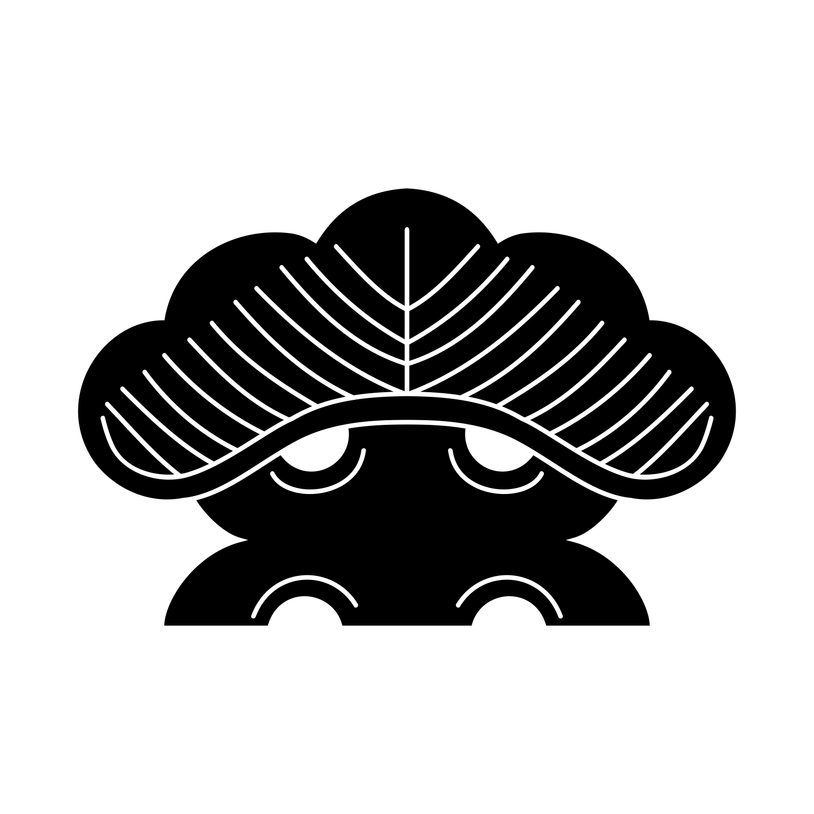 Hitotsu Matsu, a Japanese family crest depicting a single pine tree, rendered in the classic black-on-white kamon convention