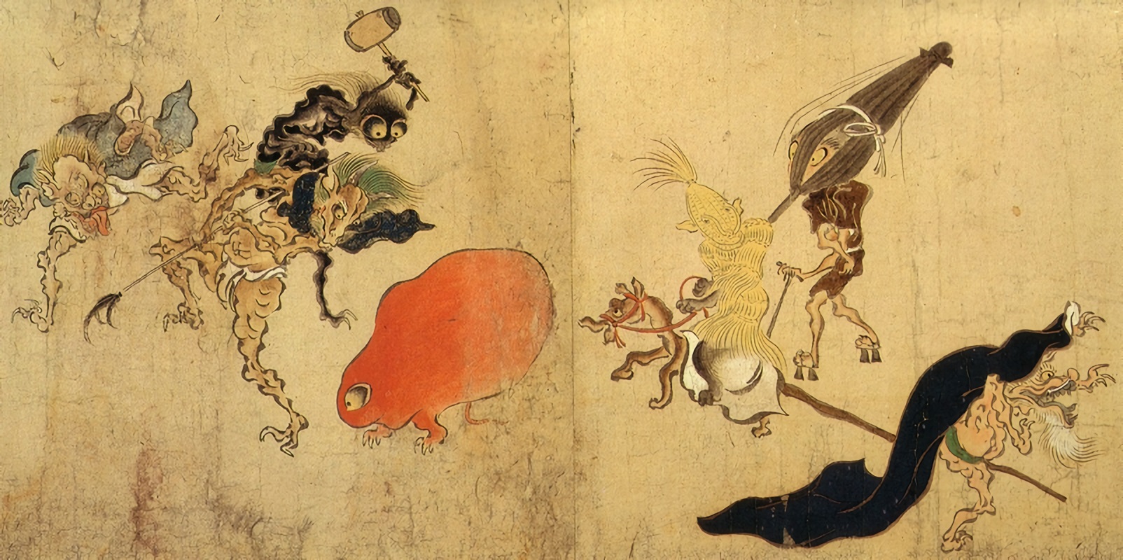 道具が変化した精霊たちを描いた、室町時代の絵巻
